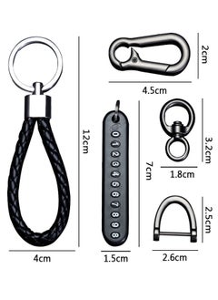 HAWAWA Car Keychain with Key Ring & Anti-Lost Phone Number Plate Key Chain Ring Holder Clip for Car Smart Key Fob Key  - Image 2