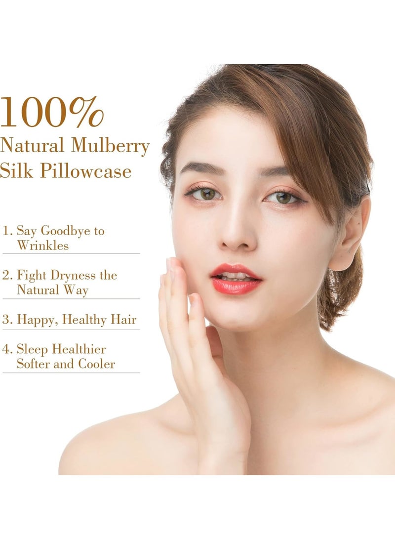 SOLARAE Natural Mulberry Silk Pillowcase, 50 x 75 cm Soft Smooth Cooling Silk Pillow Covers, Premium Grade Both Side 600 Thread Count Silk Pillowcase for Hair and Skin Health, Space Grey - Image 5