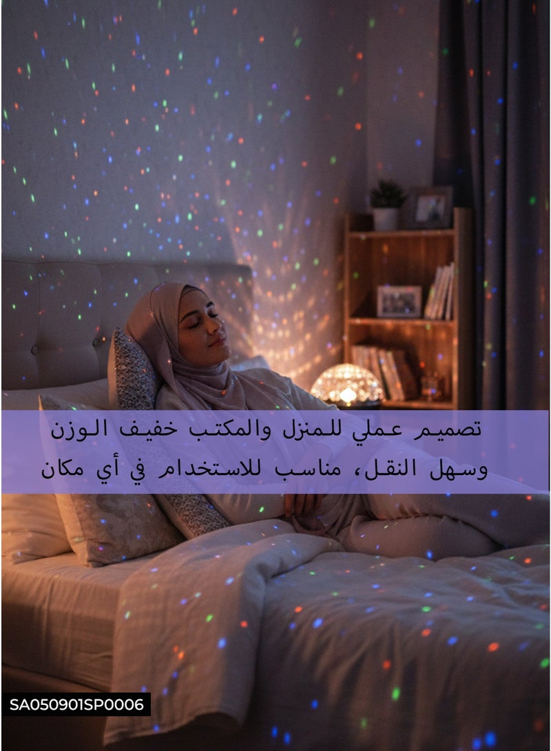 جهاز عرض LED مزود بسماعة بلوتوث وجهاز تحكم عن بعد 2 في 1 بروجيكتور موسيقى لحفلات أعياد الميلاد رقص إضاءة ليلية مزامنة مع الموسيقى مناسب للمنزل والمكتب - Image 2