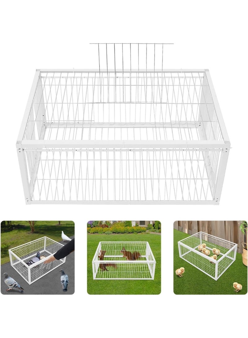 Generic420apple Pigeon cage with one-way entrance (4 doors), bird cage, automatic pigeon cage with escape prevention design, bird cage suitable for racing pigeons and parrots, for indoor and outdoor use, 60 x 60 x 26 cm - Image 2