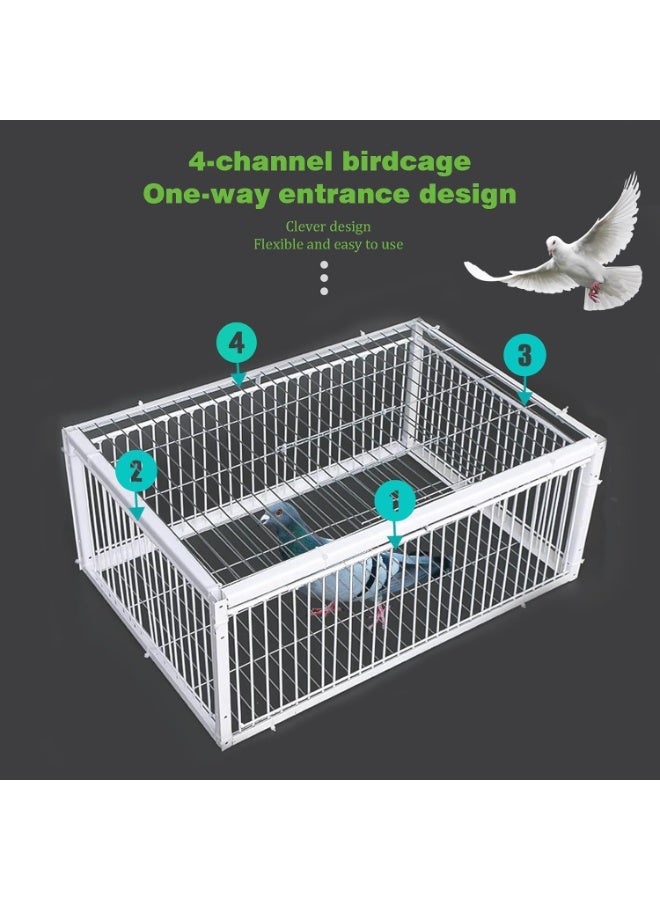 Generic420apple Pigeon cage with one-way entrance (4 doors), bird cage, automatic pigeon cage with escape prevention design, bird cage suitable for racing pigeons and parrots, for indoor and outdoor use, 60 x 60 x 26 cm - Image 3