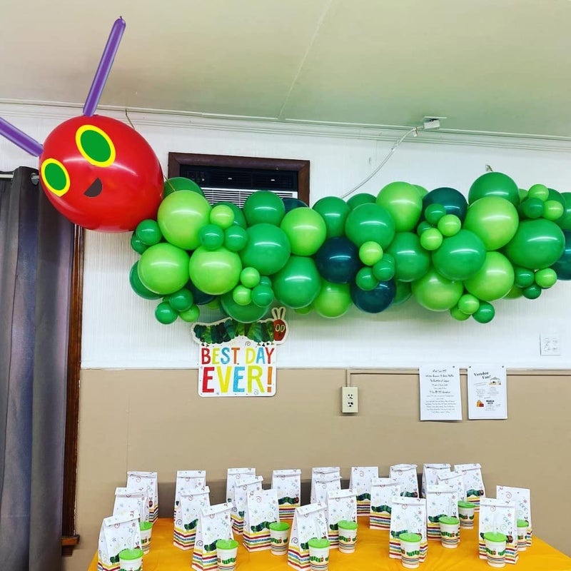 Beaumode DIY 141pcs Green Caterpillar Balloon Garland Kit For First Birthday Baby Shower Kids Hungry Caterpillar Themed Party Decoration (Green) - Image 3
