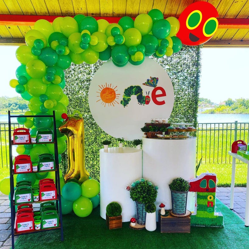 Beaumode DIY 141pcs Green Caterpillar Balloon Garland Kit For First Birthday Baby Shower Kids Hungry Caterpillar Themed Party Decoration (Green) - Image 1