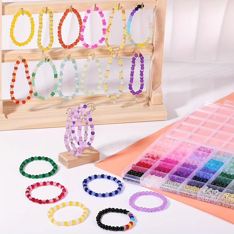 KH28AN 28 Colors 6mm Glass Beads Kit with Storage Box - Image 3