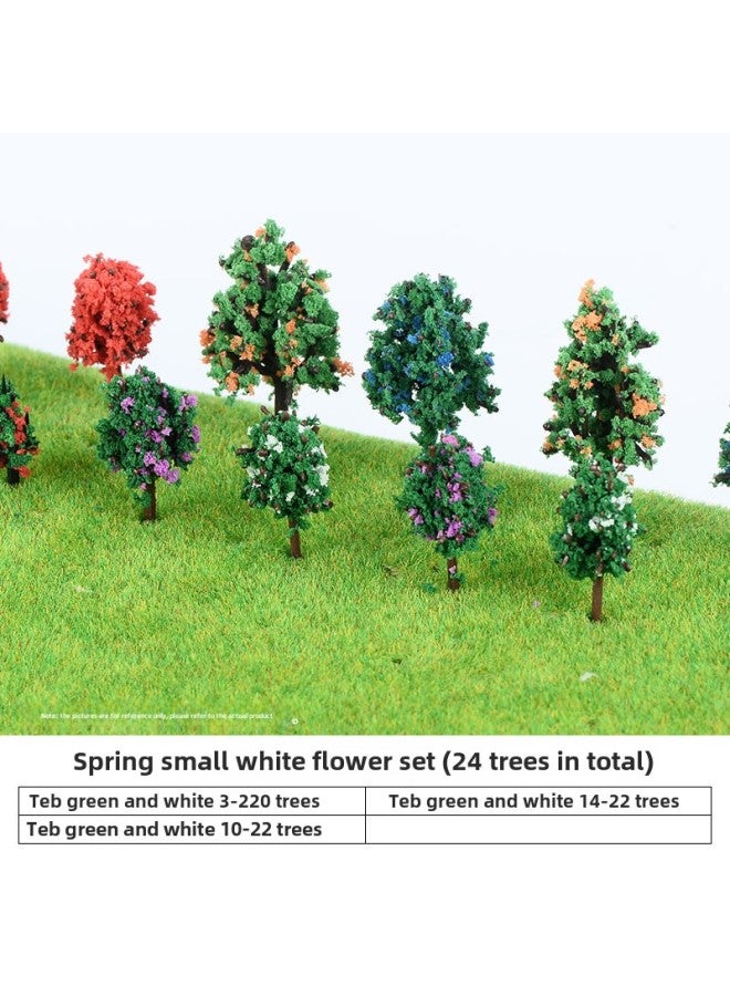 Finished Tree Set Building Sand Table Model Material Scene Micro Landscape Tree Model Diy Handmade Tree Trunk-Color:Spring White Flower Set  - Image 1