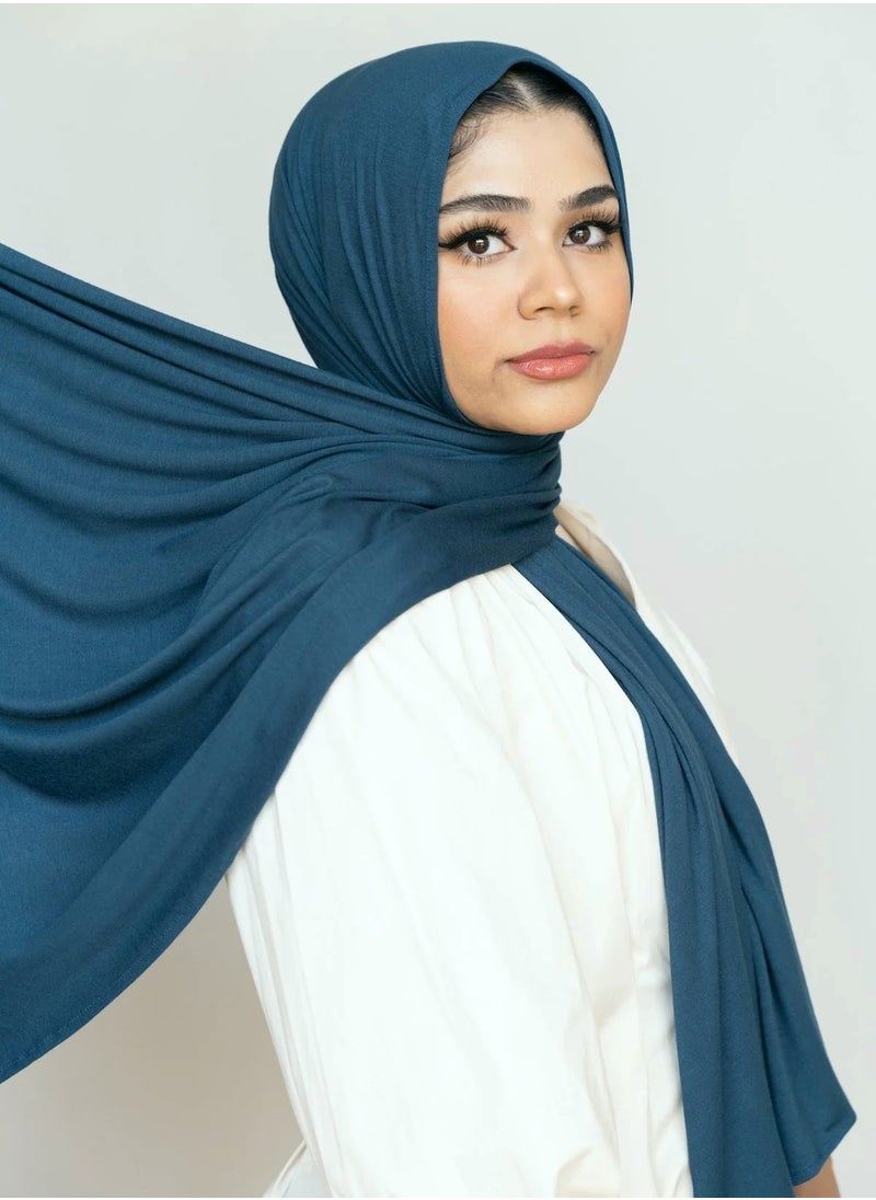 Perfectory - PERFECTORY Soft Stretch Jersey Hijabs, Effortless Style and Comfort, Curated Collection- Slate Teal - Image 1