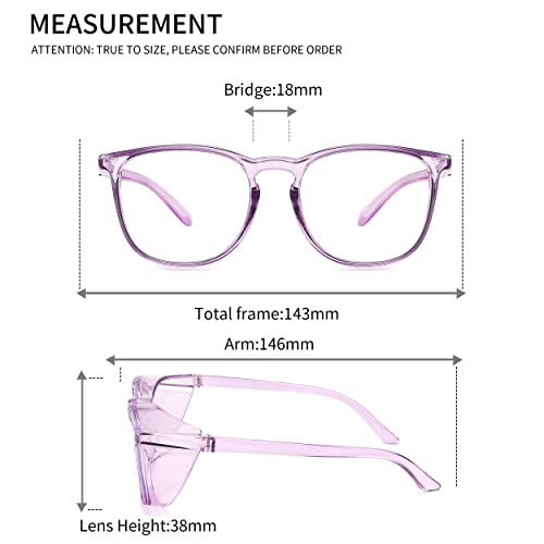 Alsenor Safety Glasses Anti Fog Goggles Protective Eyewear Blue Light Blocking Anti Dust UV Protection Glasses For Men Women (2 Pack (Lilac + Jade)) - Image 4
