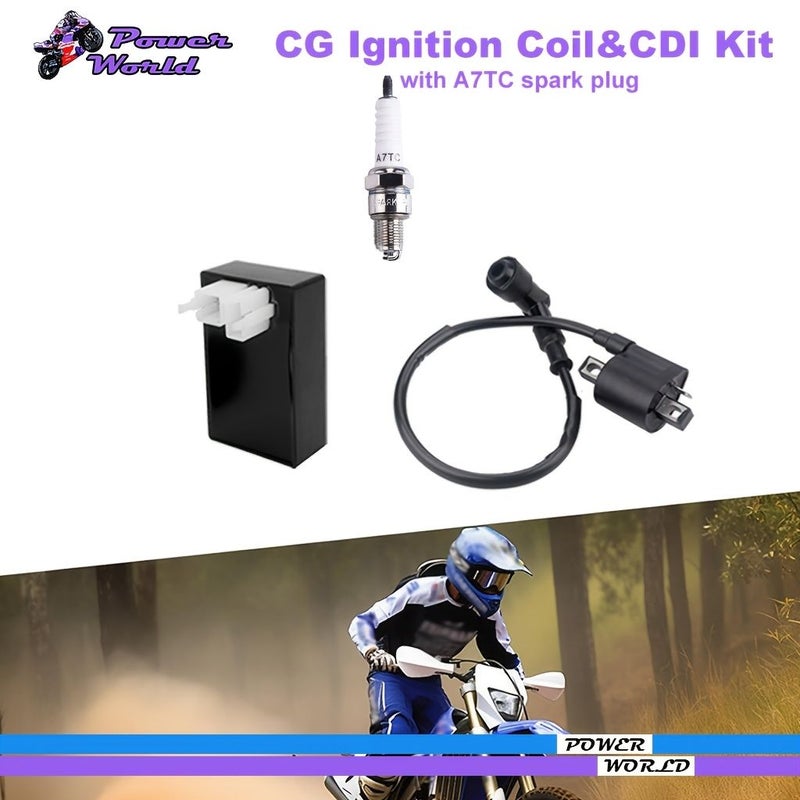 Coil Kit With 6 Pin AC CDI Box Ignition Coil And Spark Plug For CG 125cc 150cc 200cc 250cc Engine Chinese Quad Go Kart 1 Set - Image 4