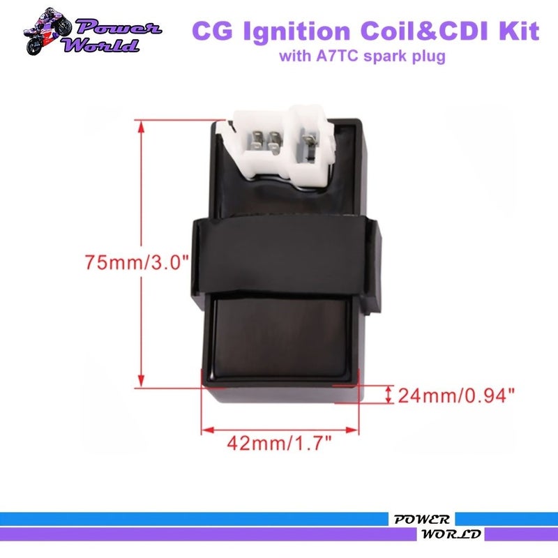 Coil Kit With 6 Pin AC CDI Box Ignition Coil And Spark Plug For CG 125cc 150cc 200cc 250cc Engine Chinese Quad Go Kart 1 Set - Image 2