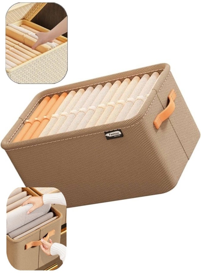 Generic Wardrobe Clothes Organizer Foldable Closet Storage Organizer for Clothes Jeans Washable Closet Storage Boxes with Carrying Handles Cube Storage Bin for Home Bedroom Office  - Image 1