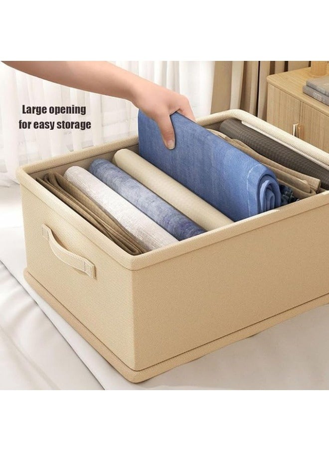 Generic Wardrobe Clothes Organizer Foldable Closet Storage Organizer for Clothes Jeans Washable Closet Storage Boxes with Carrying Handles Cube Storage Bin for Home Bedroom Office  - Image 5