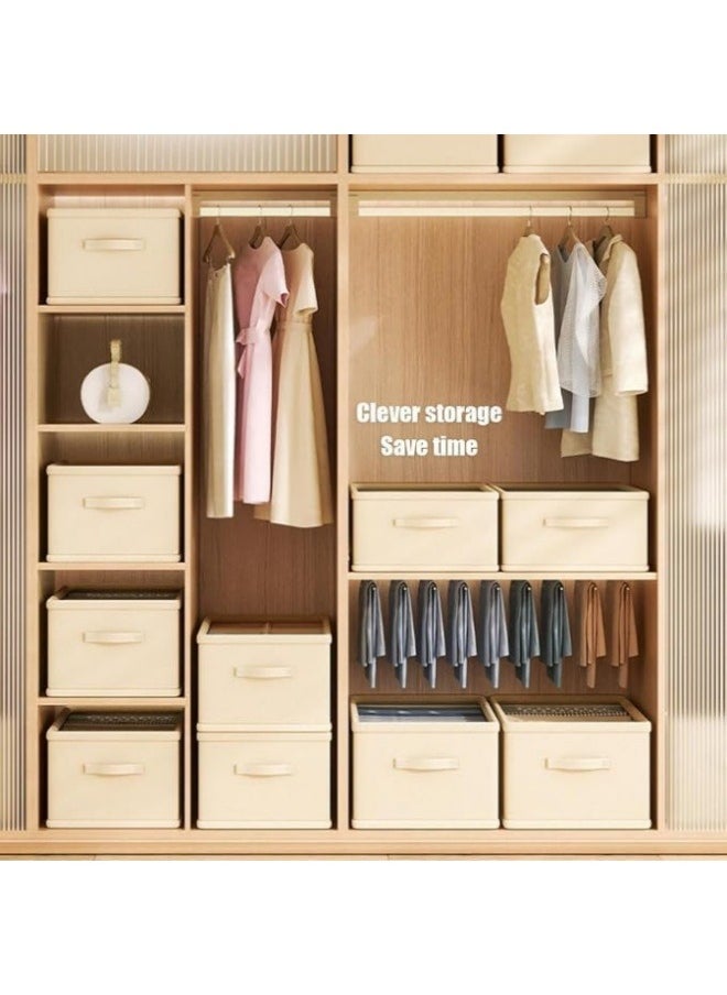 Generic Wardrobe Clothes Organizer Foldable Closet Storage Organizer for Clothes Jeans Washable Closet Storage Boxes with Carrying Handles Cube Storage Bin for Home Bedroom Office  - Image 3