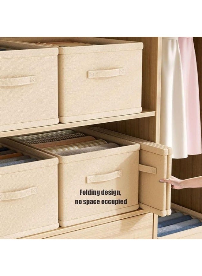 Wardrobe Clothes Organizer Foldable Closet Storage Organizer for Clothes Jeans Washable Closet Storage Boxes with Carrying Handles Cube Storage Bin for Home Bedroom Office