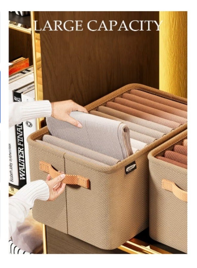 Wardrobe Clothes Organizer Foldable Closet Storage Organizer for Clothes Jeans Washable Closet Storage Boxes with Carrying Handles Cube Storage Bin for Home Bedroom Office