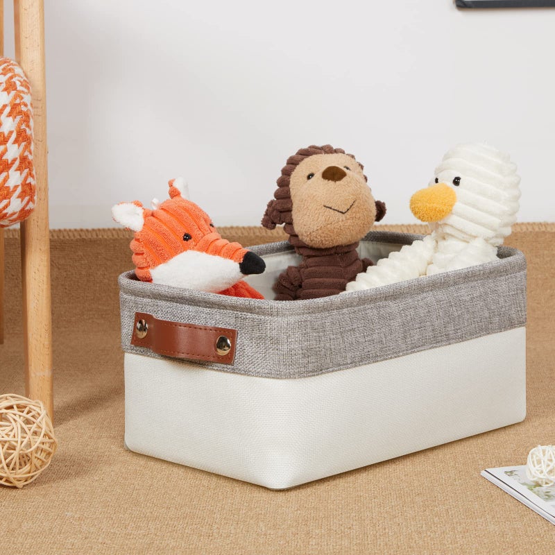 DULLEMELO Storage Baskets Bins for Organizing  Small Fabric Baskets for Shelves  Closets  Nursery  Home  Office  Empty Gift Baskets (6-Pack  Grey&White) - Image 5