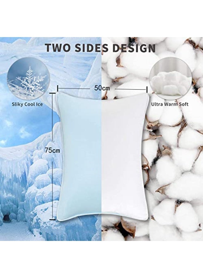 Cooling Pillows for Hot Sleepers with Double Sided Design Hypoallergenic Cooling Bed Pillow for Back Side Stomach Sleepers (1 Pack, 20 x 28 inch) - Image 2