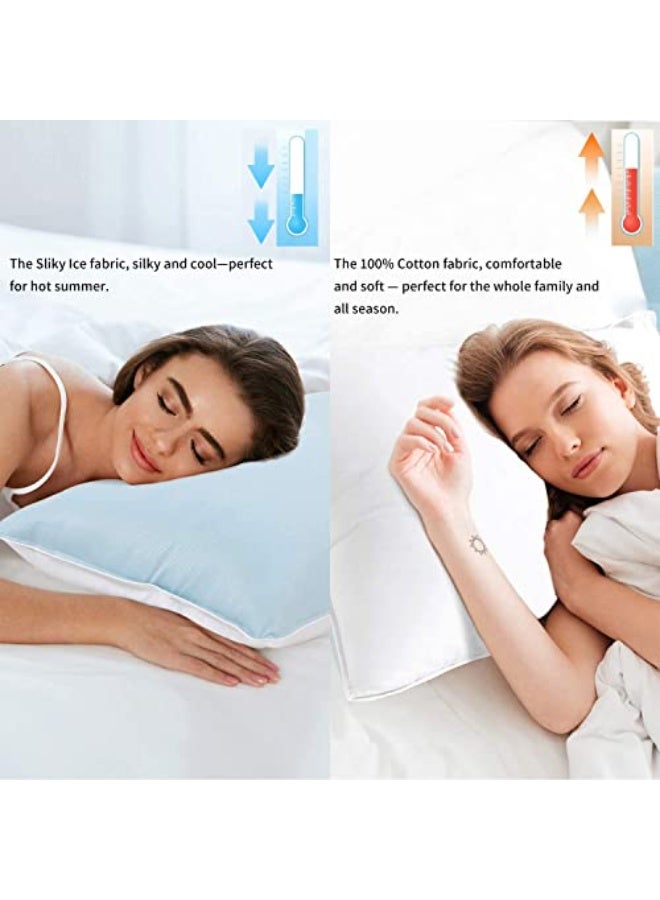 Cooling Pillows for Hot Sleepers with Double Sided Design Hypoallergenic Cooling Bed Pillow for Back Side Stomach Sleepers (1 Pack, 20 x 28 inch) - Image 3