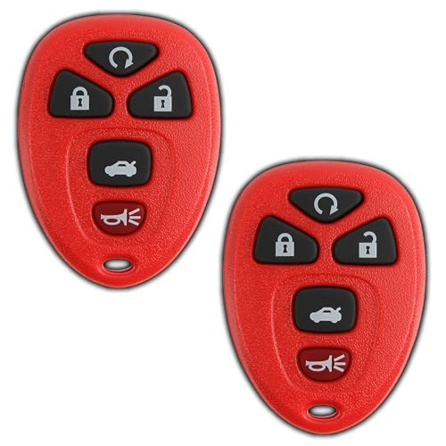 KeylessOption 2X KeylessOption Key Fob Replacement for 2015 2006 2007 2008 2009 2010 2011 2012 2013 Buick Lucerne Cadillac DTS Chevrolet Chevy Impala Monte Carlo Remote, 5-Button 15912860, Locksmith Required 2011+ - Image 1