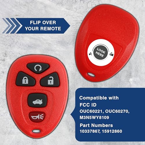 KeylessOption 2X KeylessOption Key Fob Replacement for 2015 2006 2007 2008 2009 2010 2011 2012 2013 Buick Lucerne Cadillac DTS Chevrolet Chevy Impala Monte Carlo Remote, 5-Button 15912860, Locksmith Required 2011+ - Image 4