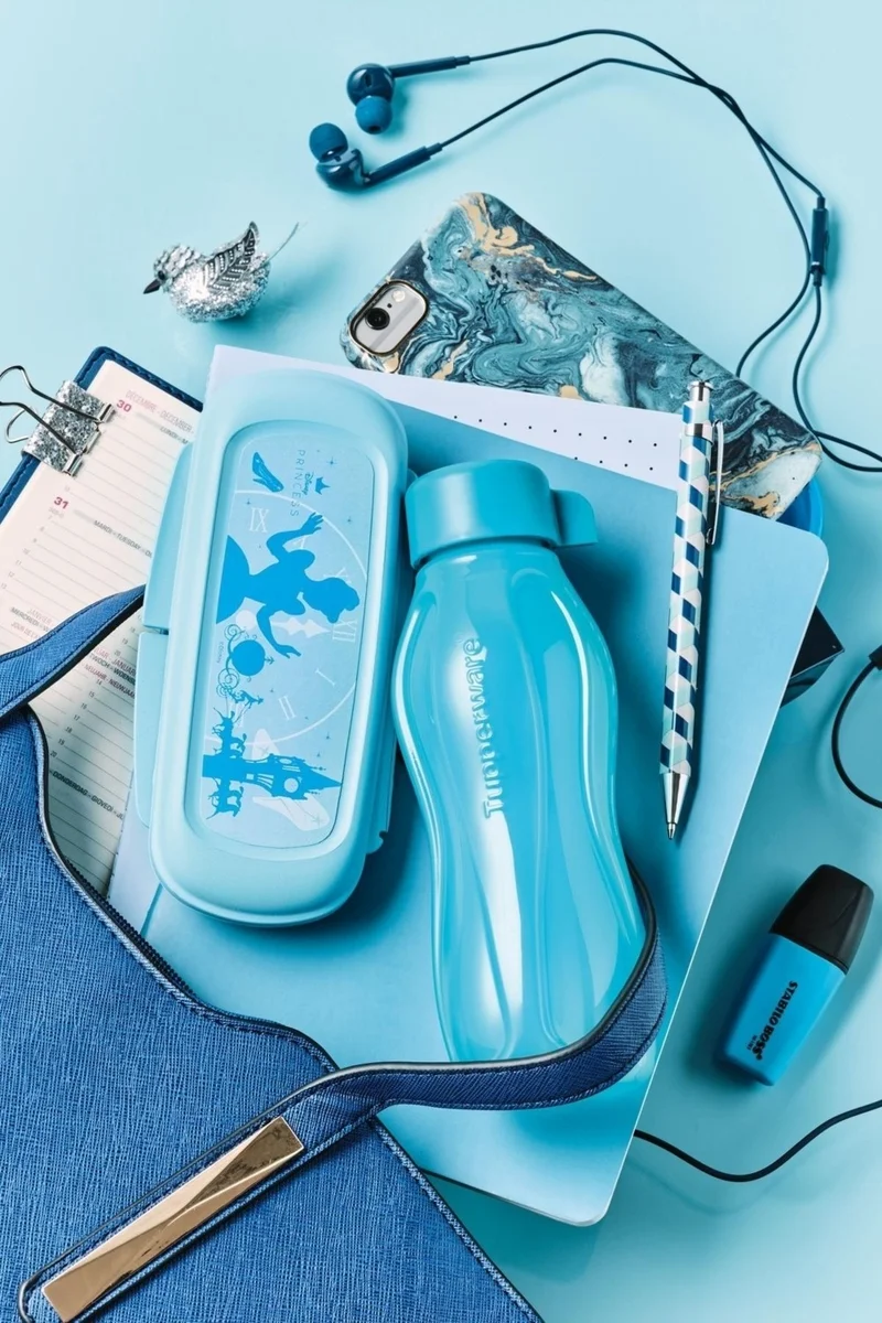 Tupperware Eco Bottle Water Bottle Lemon and Blue 2-pack 310 ml