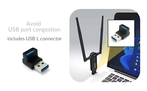 ALFA Network ALFA AWUS036AXM WiFi 6E USB 3.0 USB Adapter, AXE3000 Tri-Band 6Ghz/5.8GHz/2.4GHz, Wireless Gigabit Speed (Up to 3Gbps) - Image 3