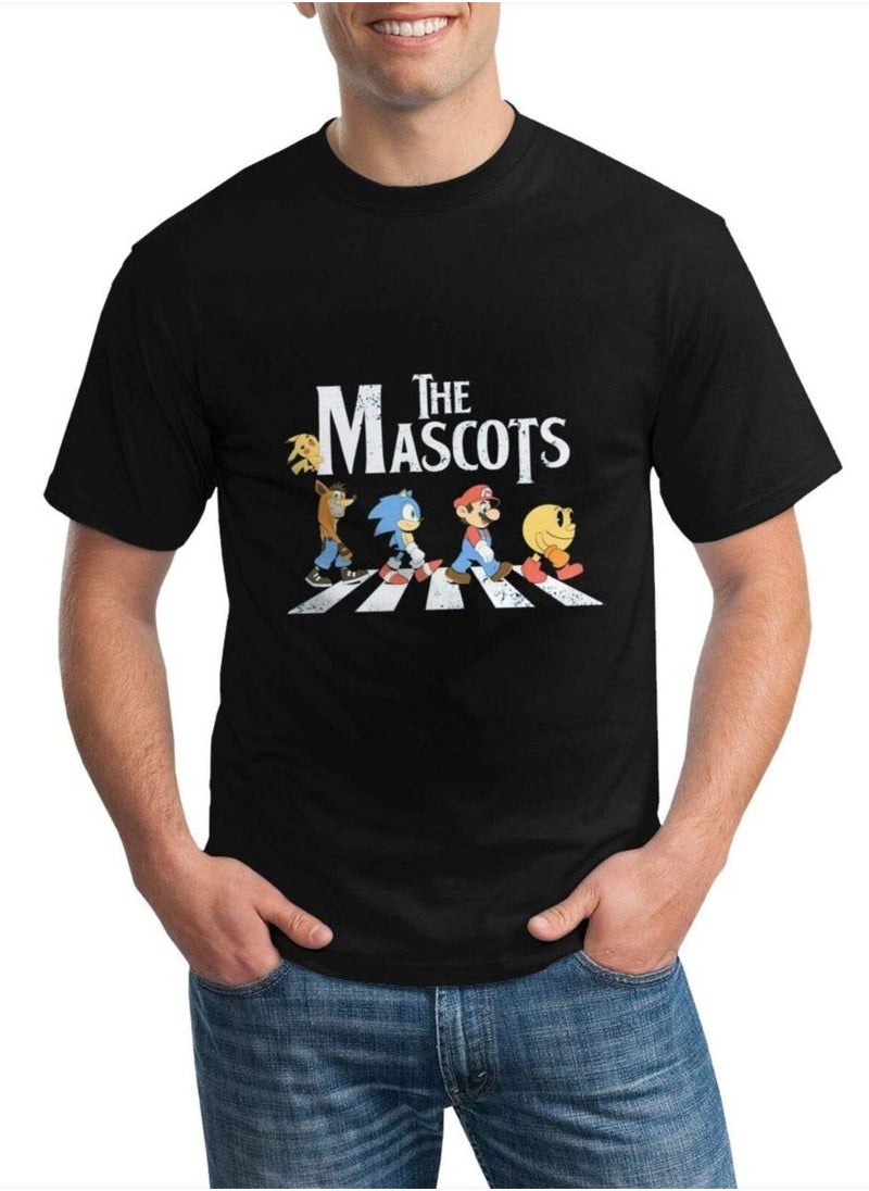 Generic - The Mascots Mario Sonic Crash Bandicoot Men's Short Sleeve T-Shirt Unisex T-Shirt Black - Image 1