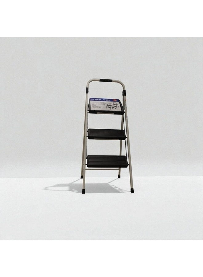 Wrights 3-Step Steel Folding Stepladder Black and Silver 104.3 x 5.6 x 42.2 cm WR2113M1 - Image 1