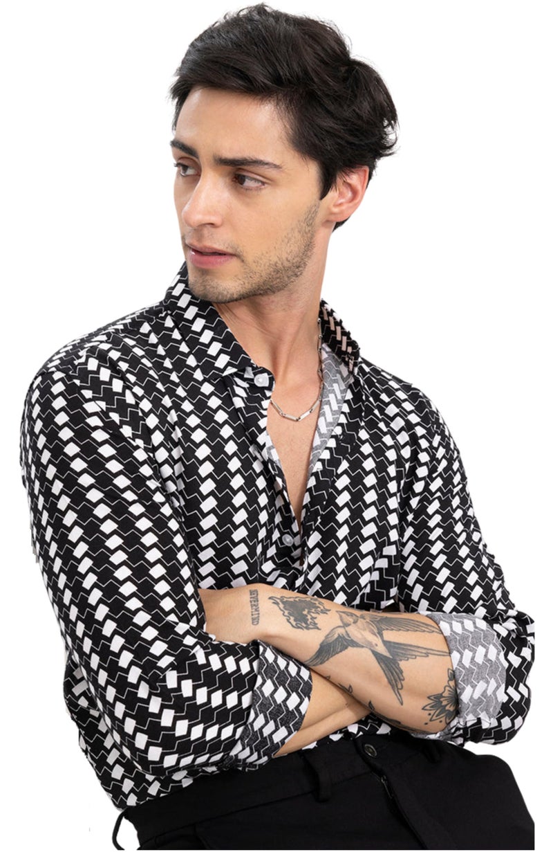 NoseQueen Shirt for Man | Shirts for Men Stylish | Casual Shirts for Men Full Sleeves | Printed Shirt for Man | Mens Casual Shirt | Full Sleeve Shirt for Men | Shirt Men - Image 1