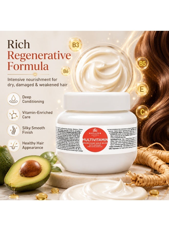 KALLOS Multivitamin Energising Hair Mask 275ml – Hair Mask for Deep Nourishment & Healthy Shine - Image 5