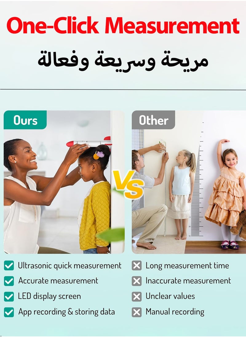 HEROCKX Height Meter - Wireless Ultrasonic - Smart Digital Height Meter for Kids with LED Screen  - Image 4