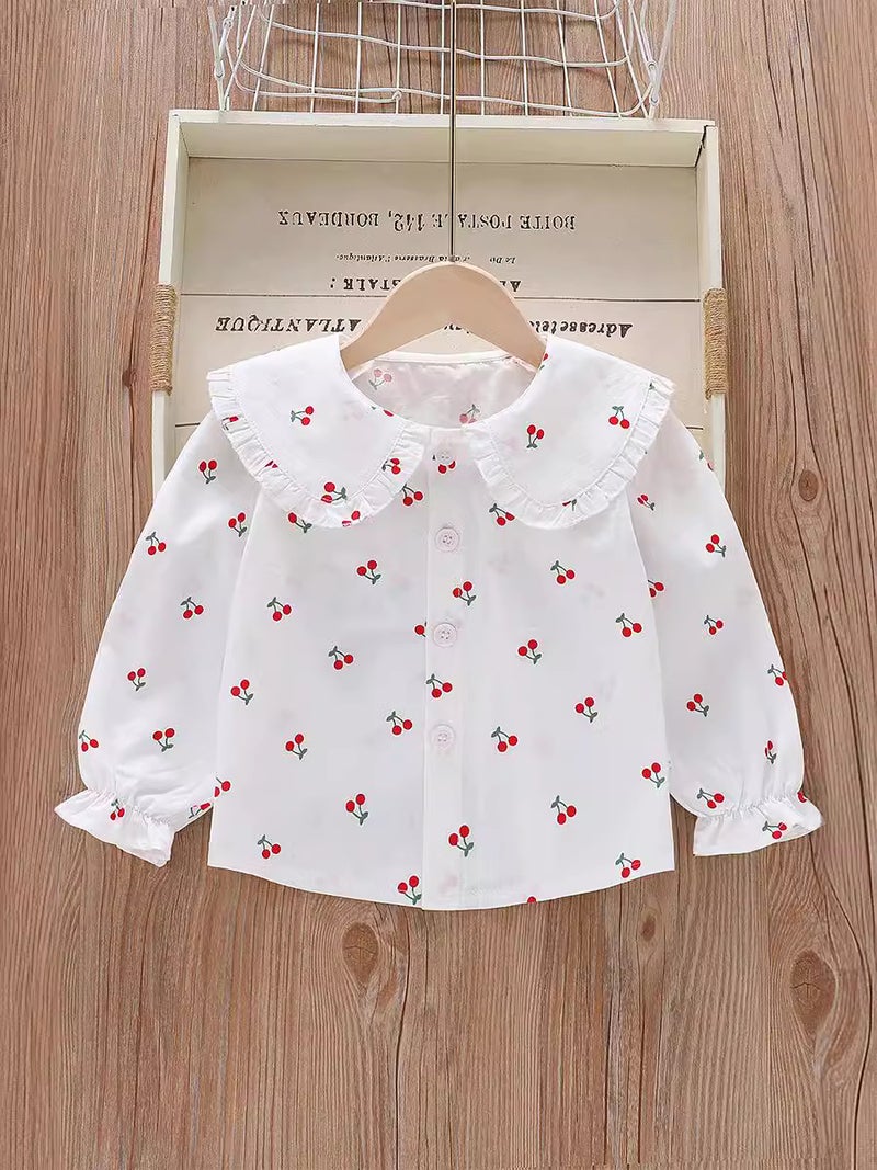 Girl's Shirt 2025 New Long Sleeve Spring and Autumn Cotton Lace Korean Style Top Girl's Western Style Children's Wear - Image 4