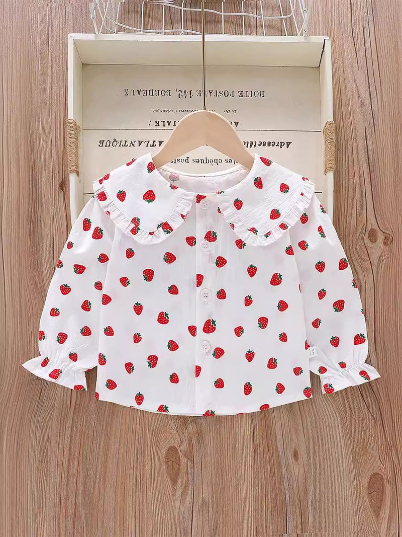 Girl's Shirt 2025 New Long Sleeve Spring and Autumn Cotton Lace Korean Style Top Girl's Western Style Children's Wear - Image 2
