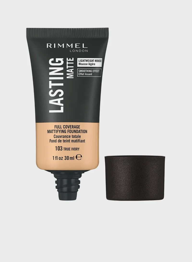 RIMMEL LONDON Rimmel Lasting Finish Matte Foundation – 103 – True Ivory, 30ml