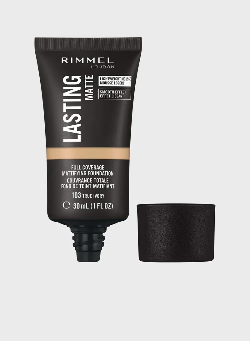 RIMMEL LONDON Rimmel Lasting Finish Matte Foundation – 103 – True Ivory, 30ml