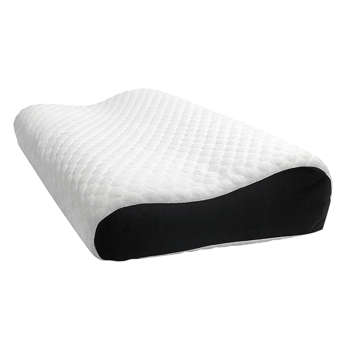MASHUR FAB | Orthopedic Memory Foam Cooling Gel Standard Size Neck & Back Support Sleeping Bed Pillow (Black, sf-1) - Image 1