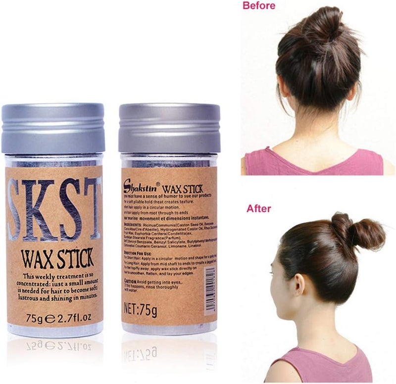 KlsyChry Hair Wax Stick, Hair Styling Wax Stick, Wax Stick for Hair Slick Stick Hair Line Smooth Hair Pomade Stick Hair Gel Stick Non-greasy Styling Cream for Flyaways Edge Control & Frizz Hair - 2.7 Oz - Image 2