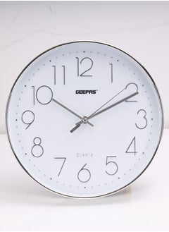 GEEPAS Non-Ticking Numeral Wall Clock with Glass Cover | 3D Silver Dial, Large Font Numeral Clock | Round Decorative Wall Clock for Living Room, Bedroom, Kitchen  - Image 4