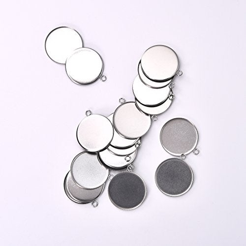 LANBEIDE 20pcs Stainless Steel Pendant Trays for Jewelry Making Finding Round Bezel 30x30mm - Image 2