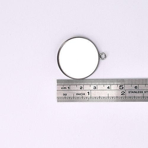 LANBEIDE 20pcs Stainless Steel Pendant Trays for Jewelry Making Finding Round Bezel 30x30mm - Image 4