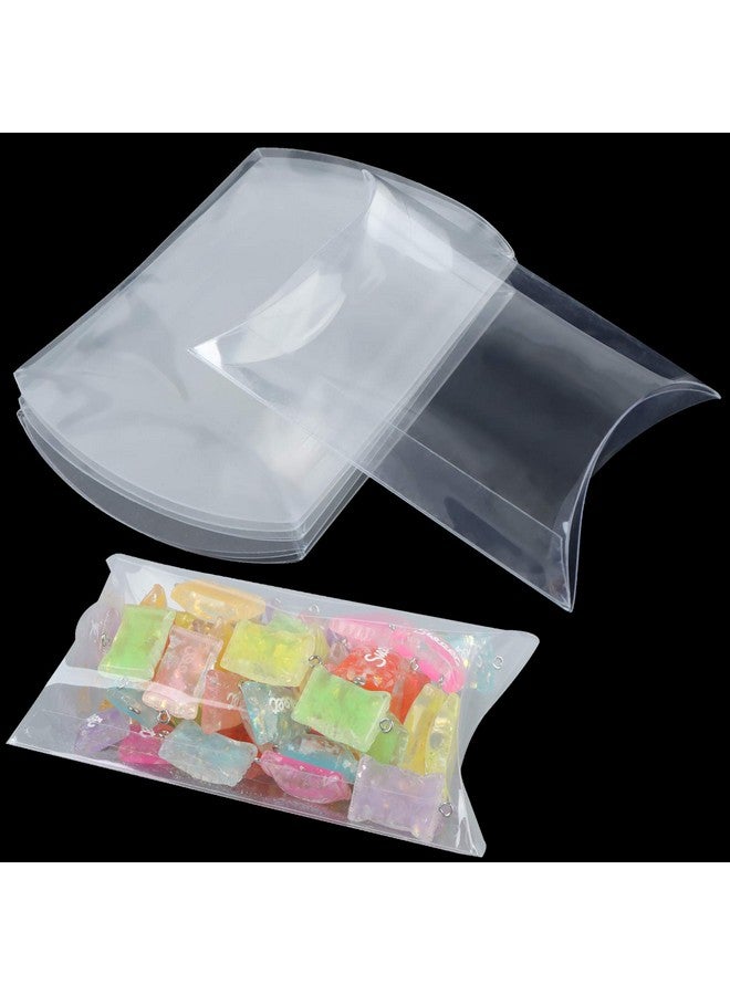 LOCOLO 45 Pcs 5.51 X 3.54 X 1.18 Inch Clear Plastic Pillow Gift Boxes Candy Treat Gift Box Transparent Party Favor Boxes Sweet Bags For Wedding Bridal Shower Baby Shower Birthday Party Supplies - Image 1