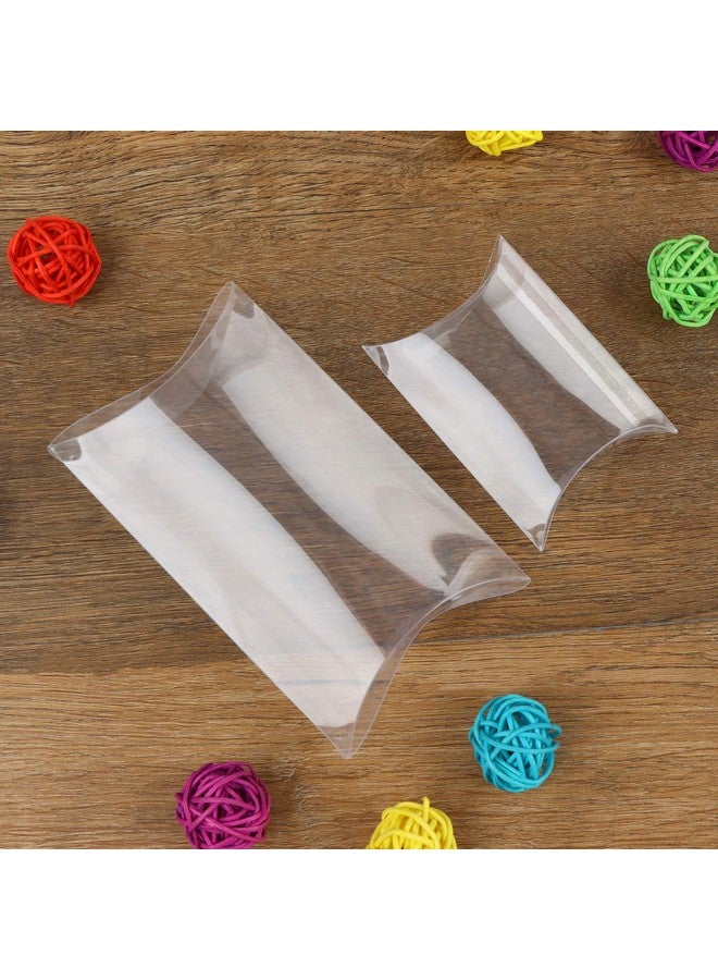 LOCOLO 45 Pcs 5.51 X 3.54 X 1.18 Inch Clear Plastic Pillow Gift Boxes Candy Treat Gift Box Transparent Party Favor Boxes Sweet Bags For Wedding Bridal Shower Baby Shower Birthday Party Supplies - Image 3