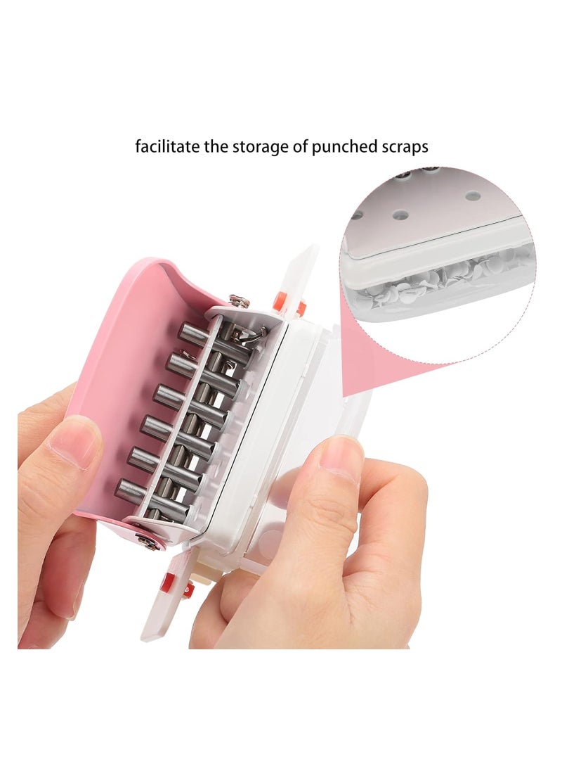 KASTWAVE - 6 Hole Punch, Loose Leaf Paper Puncher for A4/A5/B5 Size, Portable Handheld Metal Circle Punch Paper Puncher, 5 Sheet Capacity - Image 1