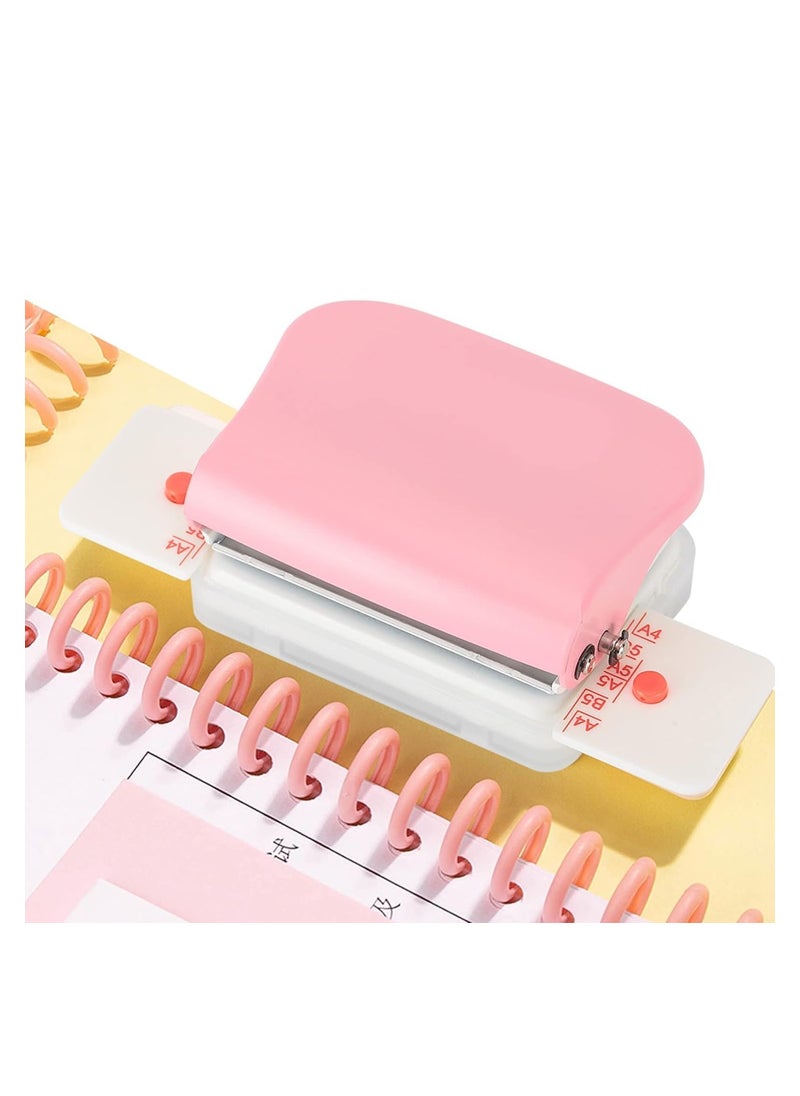 KASTWAVE - 6 Hole Punch, Loose Leaf Paper Puncher for A4/A5/B5 Size, Portable Handheld Metal Circle Punch Paper Puncher, 5 Sheet Capacity - Image 1