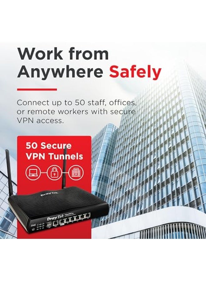 DrayTek Vigor 2927AX Dual Wan Ethernet Firewall VPN Router|| WiFi 6 Dual Band Wireless|| 5+1 Gigabit LAN Ports|| 50 VPN Tunnels|| USB Port for 3g/4g Failover|| Multi WAN Connectivity - Image 4