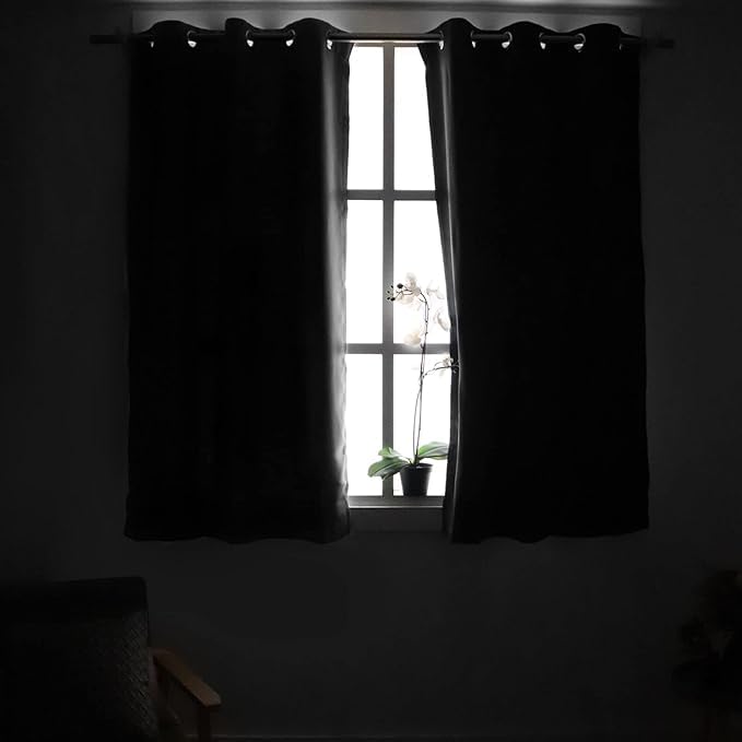 YoungsTex Taupe Blackout Curtains 63 Inches Long for Bedroom - Thermal Insulated Window Drapes with Grommet Room Darkening Privacy for Living Room, 2 Panels, 42 x 63 Inch - Image 2