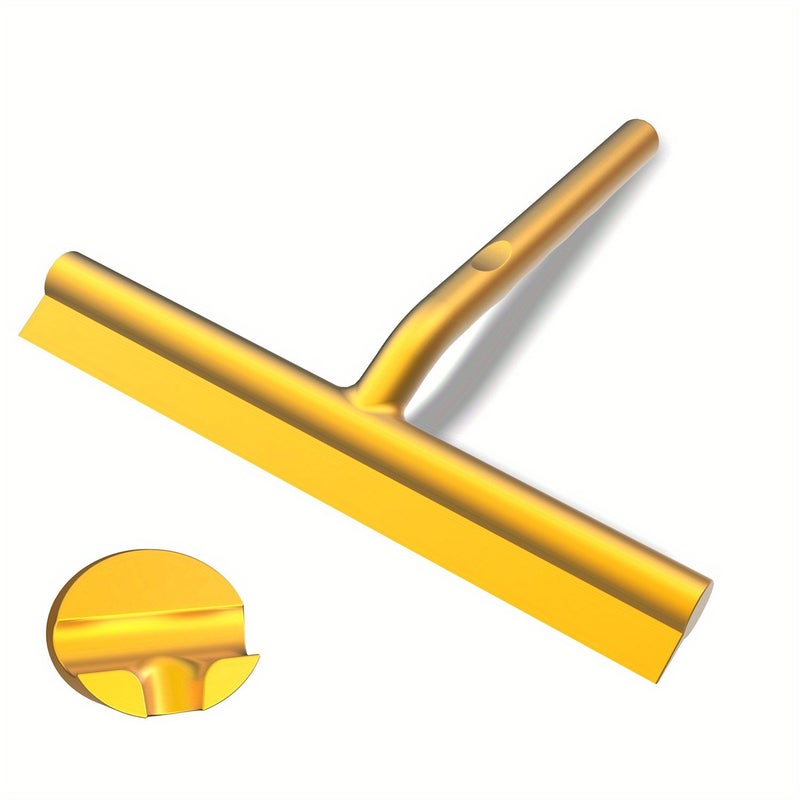 One Golden Silicone Squeegee Cleaning Tool For Bathroom Glass And Toilet Household Use - Image 4