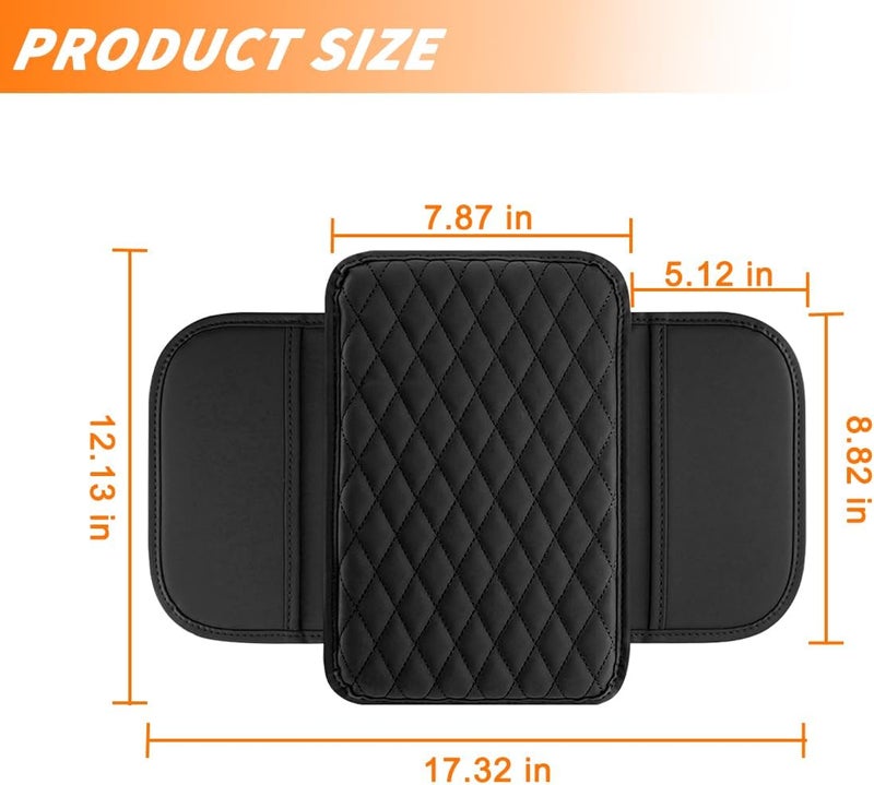 Bittwee Car Center Console Cover - Black Leather Protector - Image 2