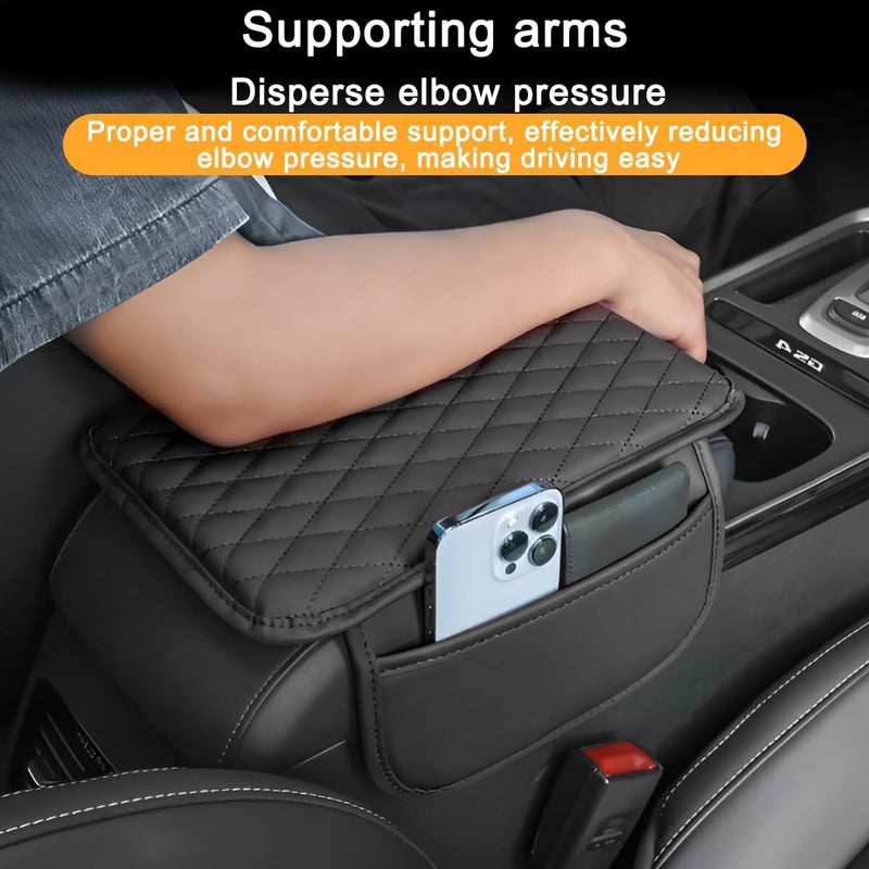 Bittwee Car Center Console Cover - Black Leather Protector - Image 3