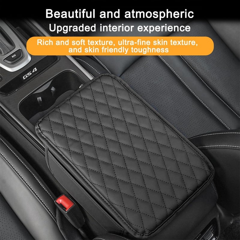 Bittwee Car Center Console Cover - Black Leather Protector - Image 5