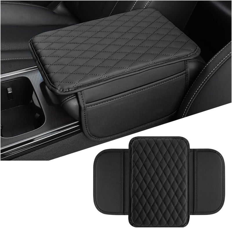 Bittwee Car Center Console Cover - Black Leather Protector - Image 1